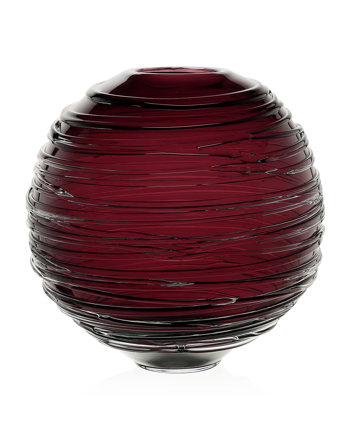 Shop William Yeoward Crystal Miranda 9" Globe Vase In Heliotrope