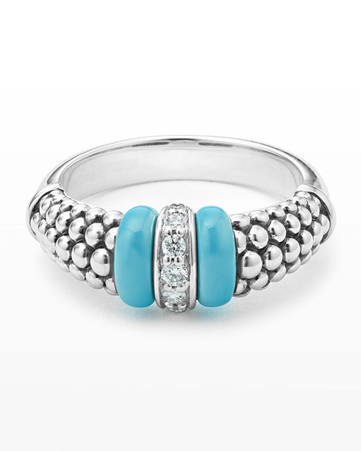 Blue Caviar Small 1-Link Diamond Ring