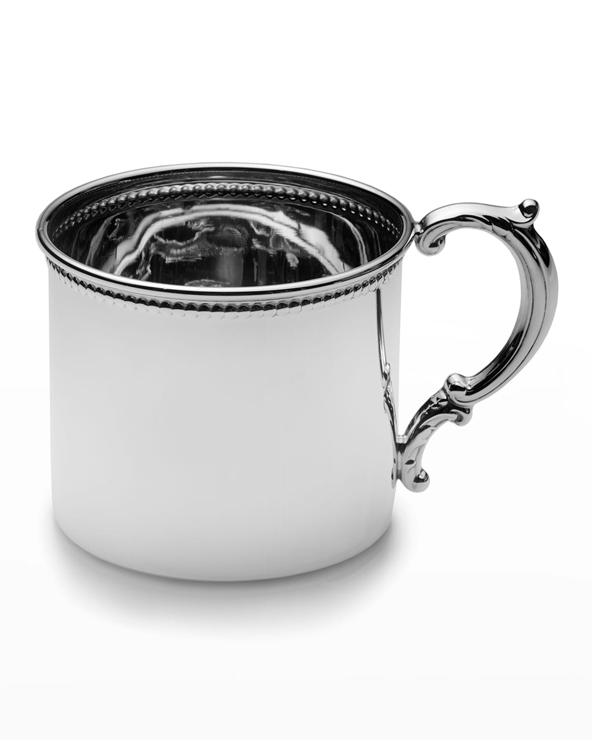 Shop Empire Silver Beaded Baby Cup In Silver