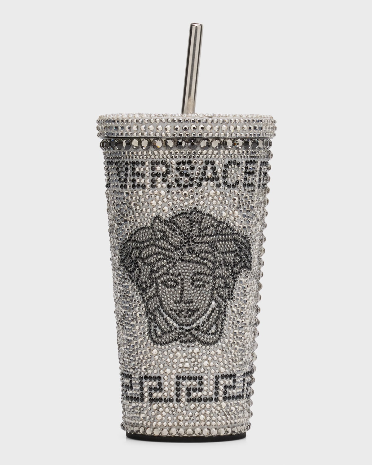 Versace Medusa Studded Travel Mug In Silver