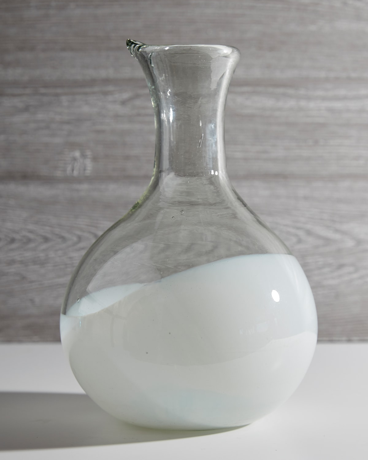 Verve Culture Handblown White Base Glass Carafe In White