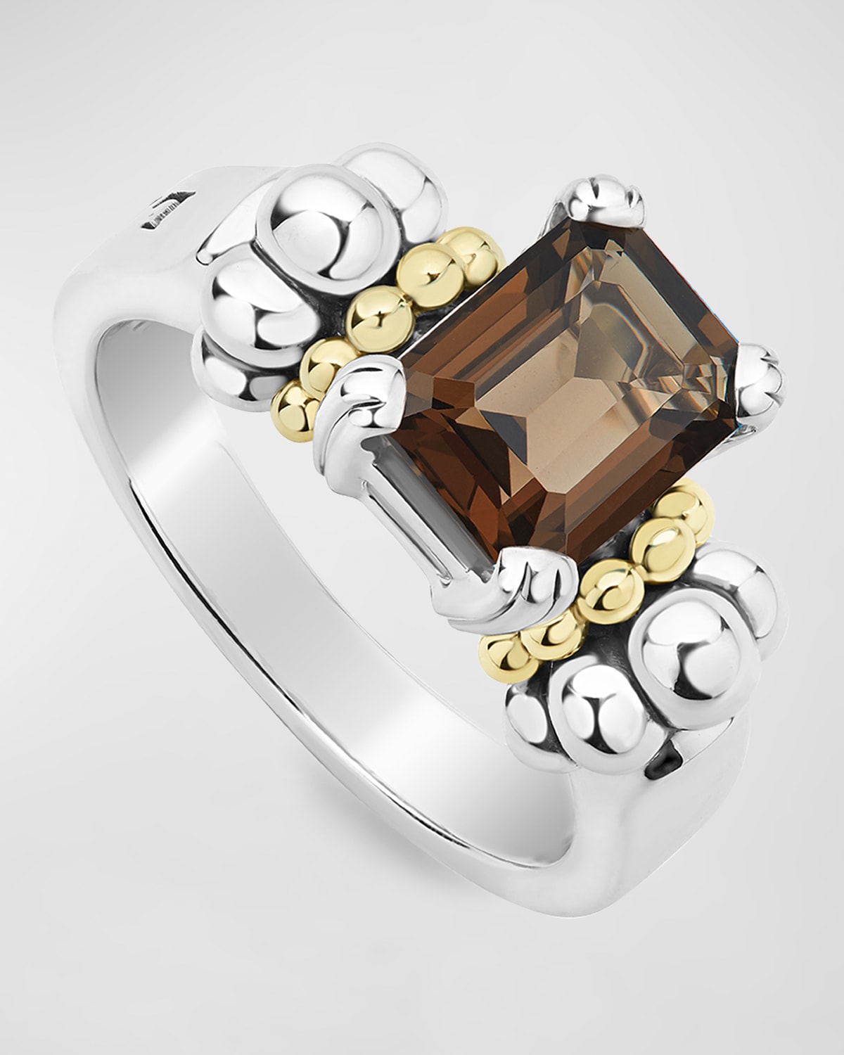 Glacier 9x7mm Gemstone Two-Tone Ring