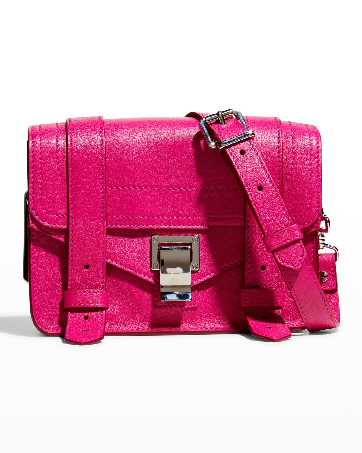 Proenza Schouler Ps1 Mini Luxe Leather Satchel Bag In Fuschia