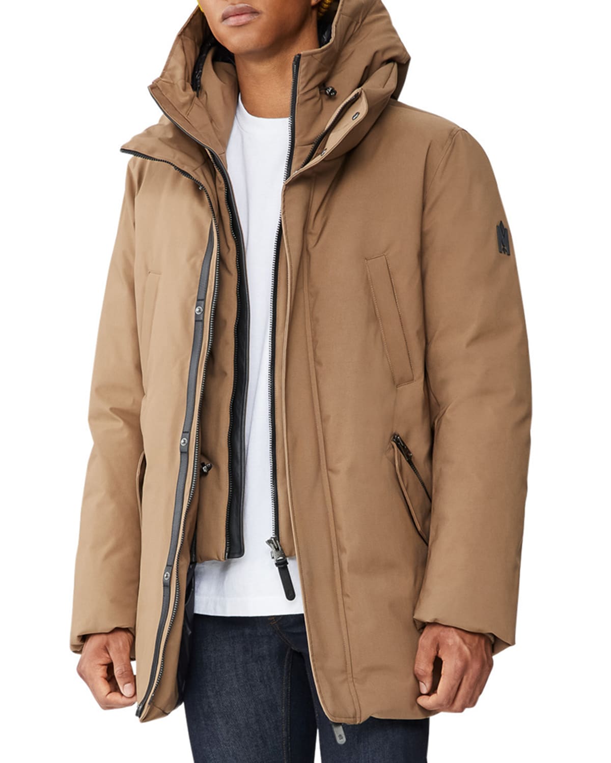 Mackage Men's Edward Down Hooded Jacket In Camel