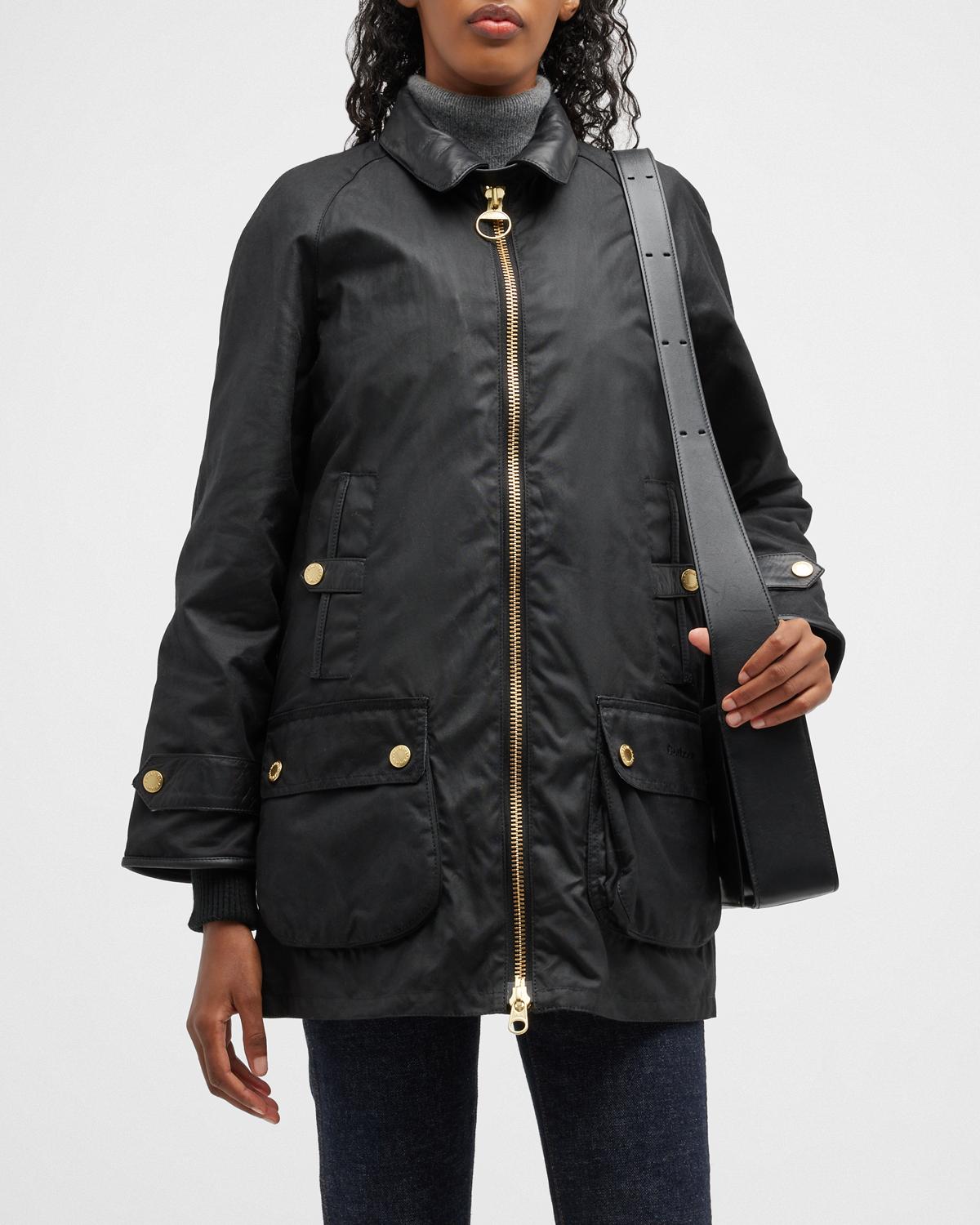 Barbour Norwood Faux Fur Inner Waxed Cotton Jacket | Smart Closet