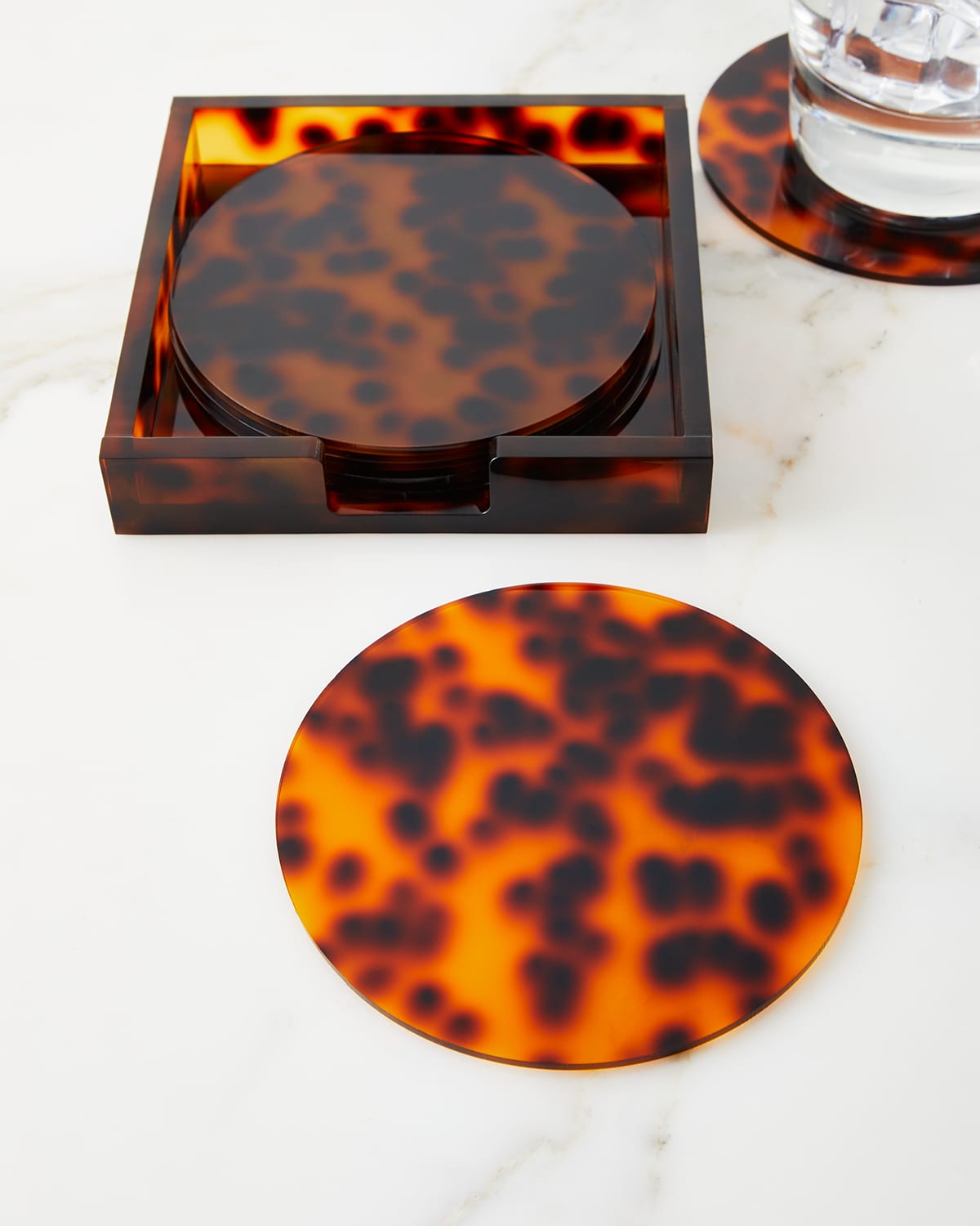 Shop Kim Seybert Tortoise Coasters, Set Of 6 In Brown