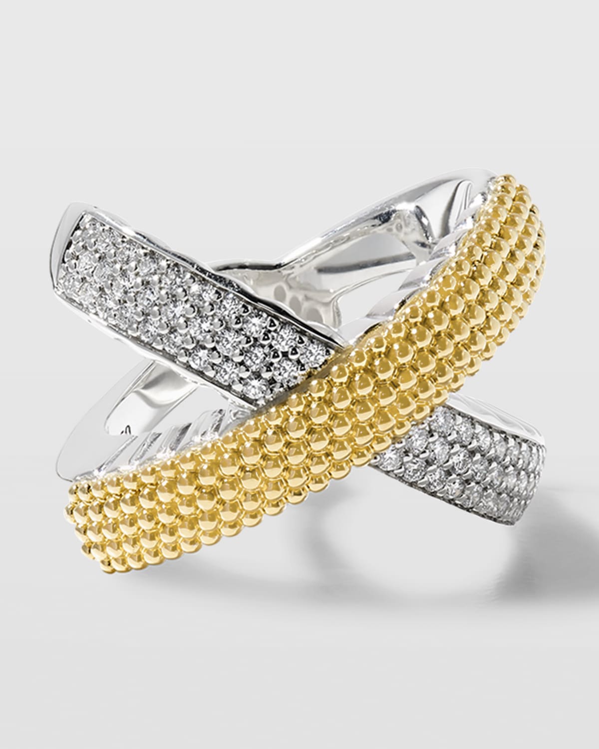 Caviar Lux Diamond Two-Tone Ring