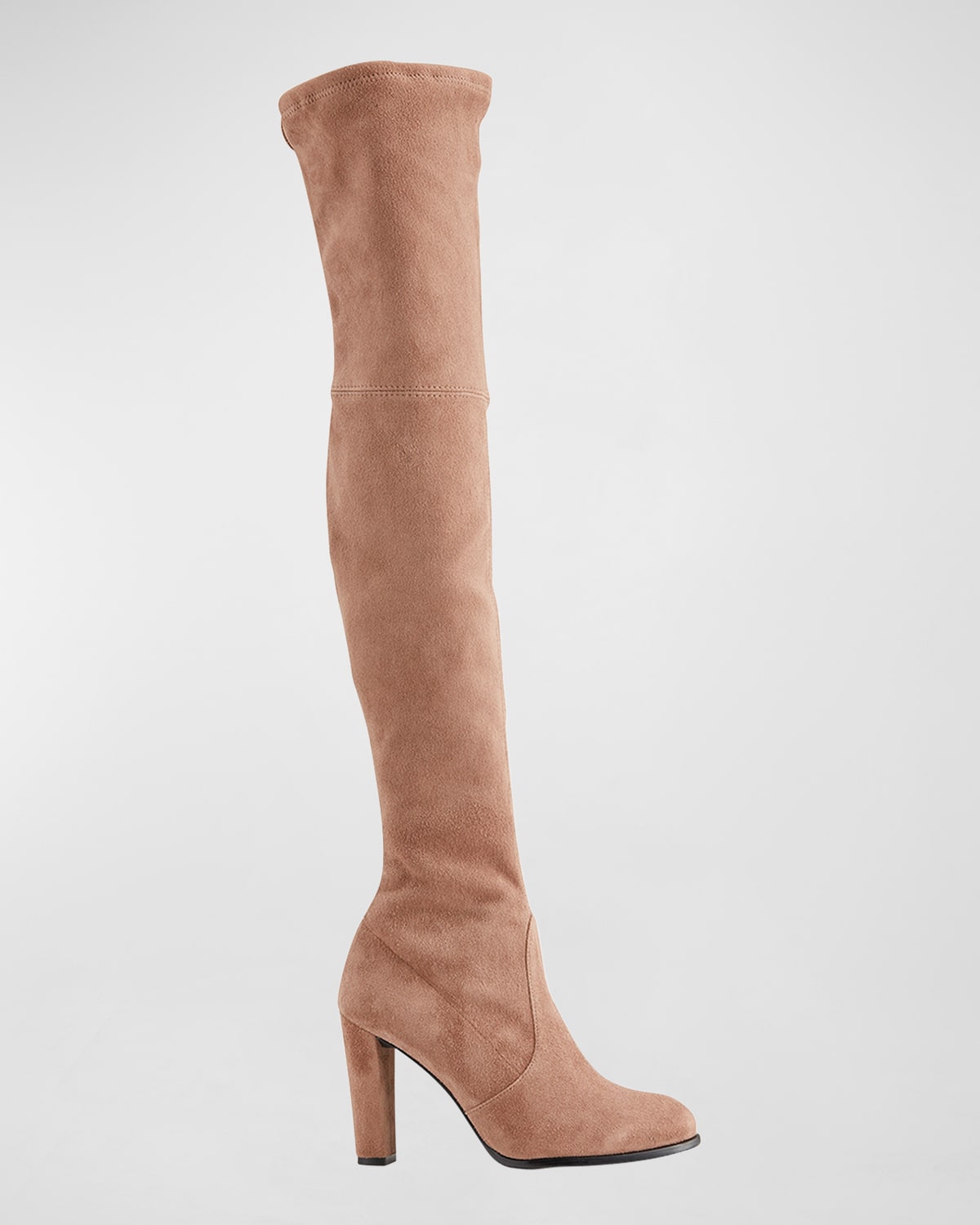 Highland Stretch suede Over the knee Boots In Taupe