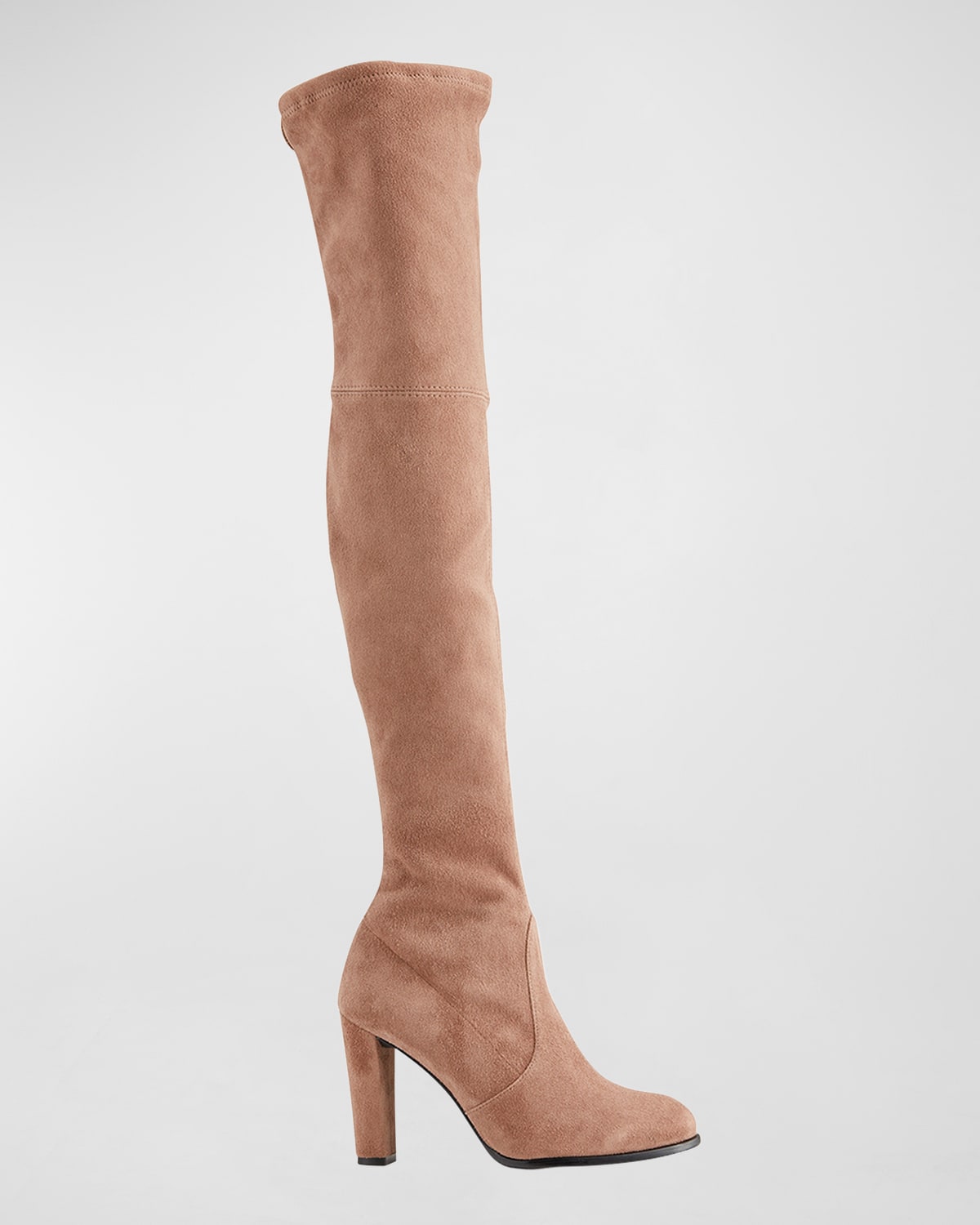 Shop Stuart Weitzman Highland Suede Over-the-knee Boots In Taupe