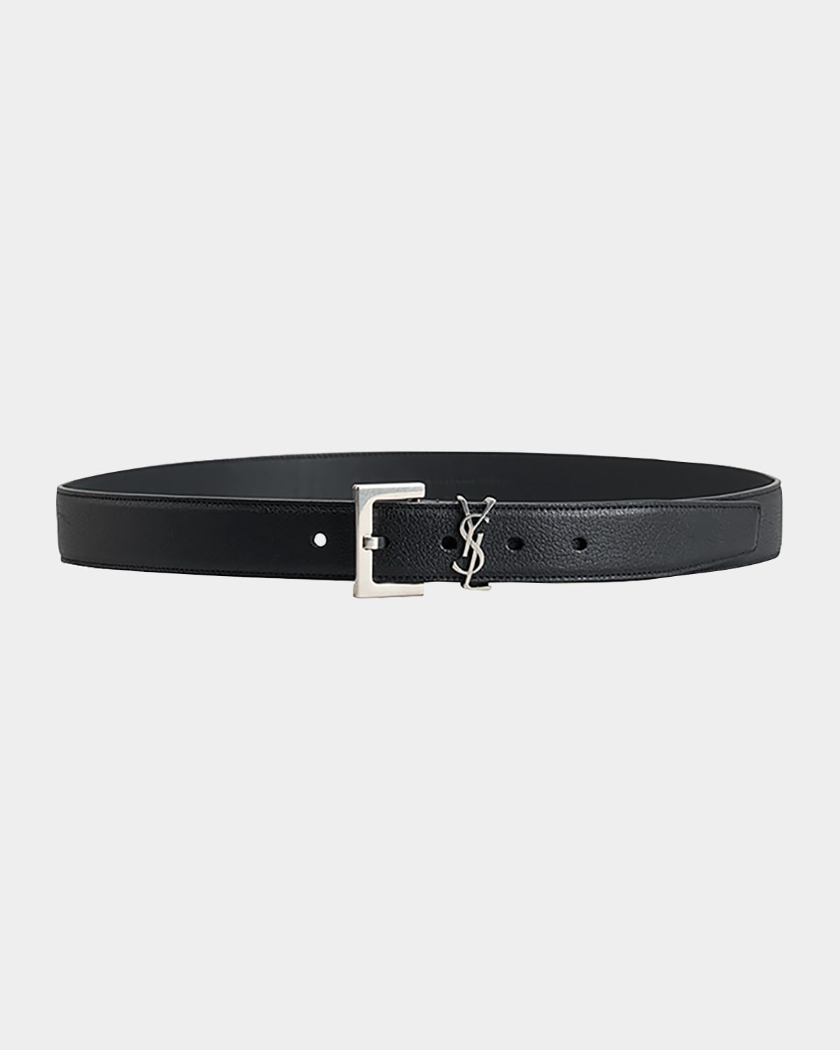 Saint Laurent Laque YSL Monogram Leather Belt