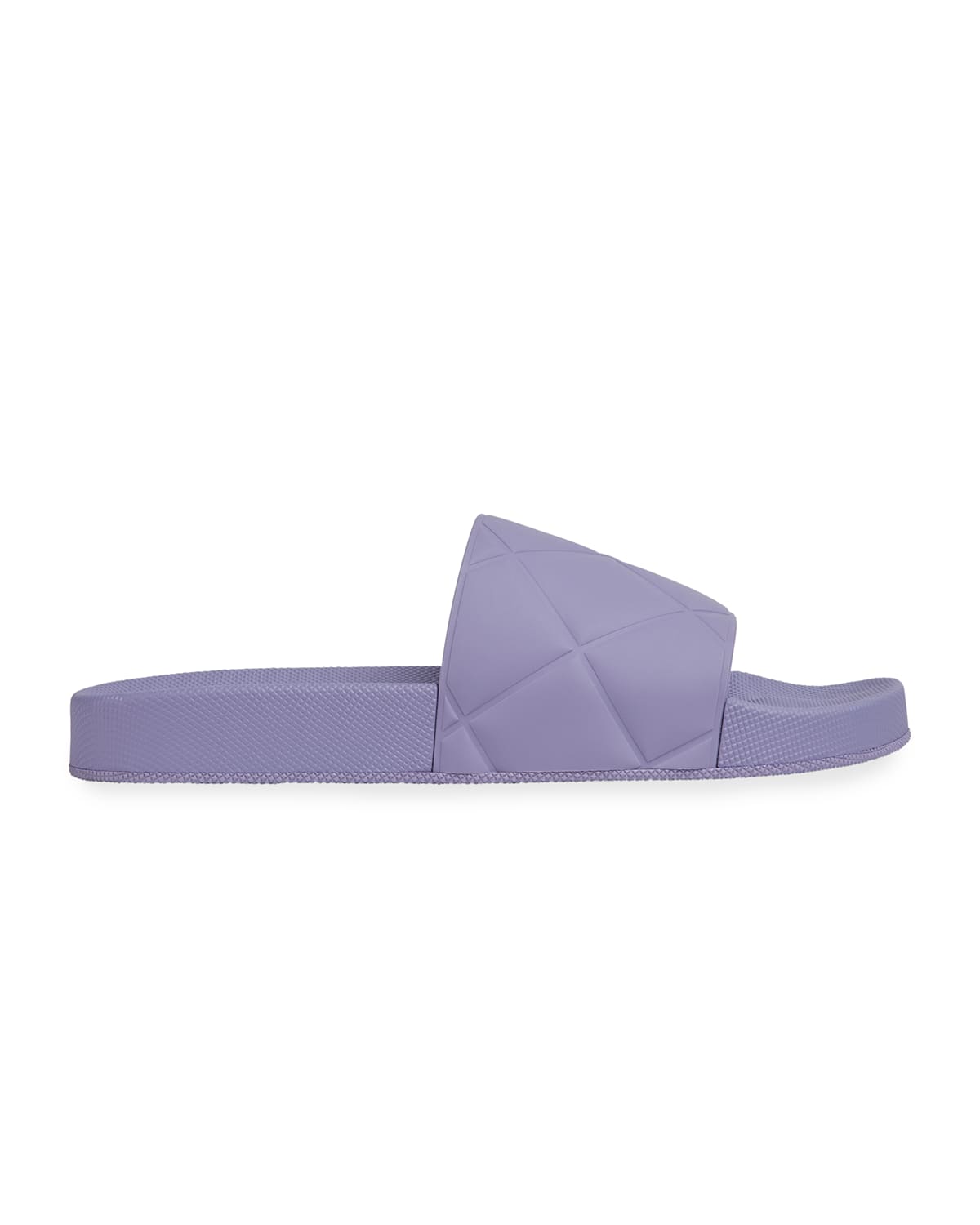 Bottega Veneta Slider Quilted Rubber Pool Slides In Lavender
