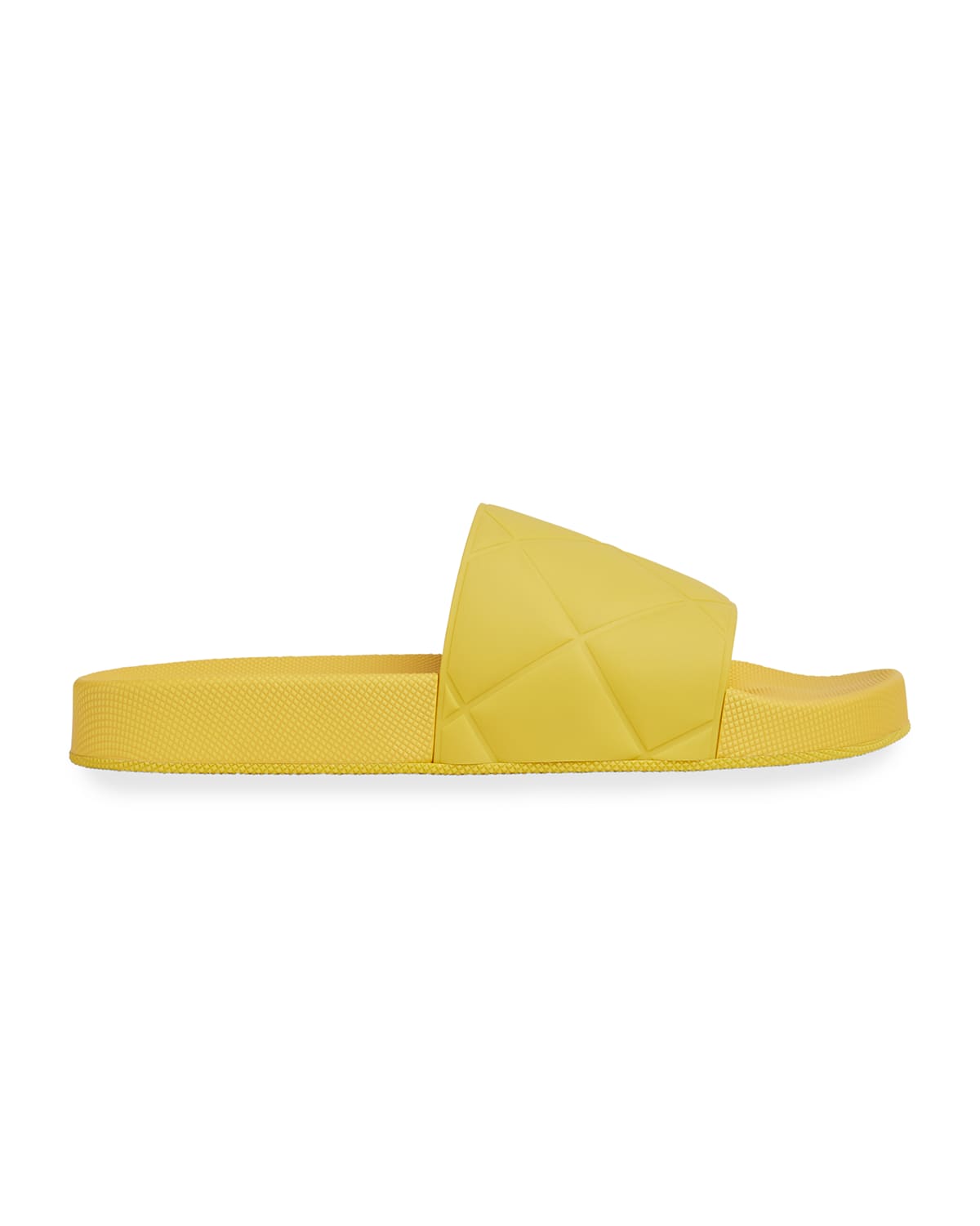 Bottega Veneta The Slider Intrecciato-debossed Rubber Slides In Buttercup