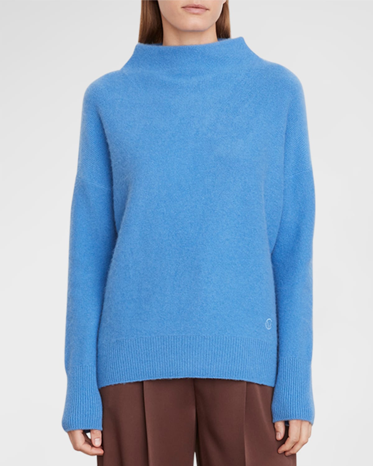 Vince Boiled Cashmere Funnel-neck Pullover In Palisade