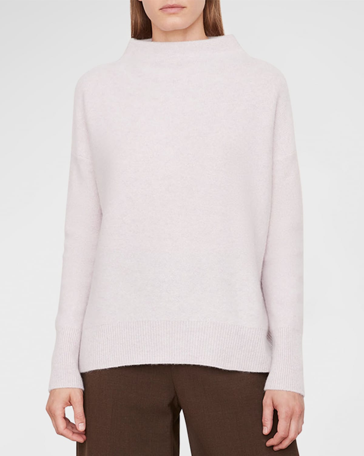 Vince Boiled Cashmere Funnel-neck Pullover In H Pale Iris