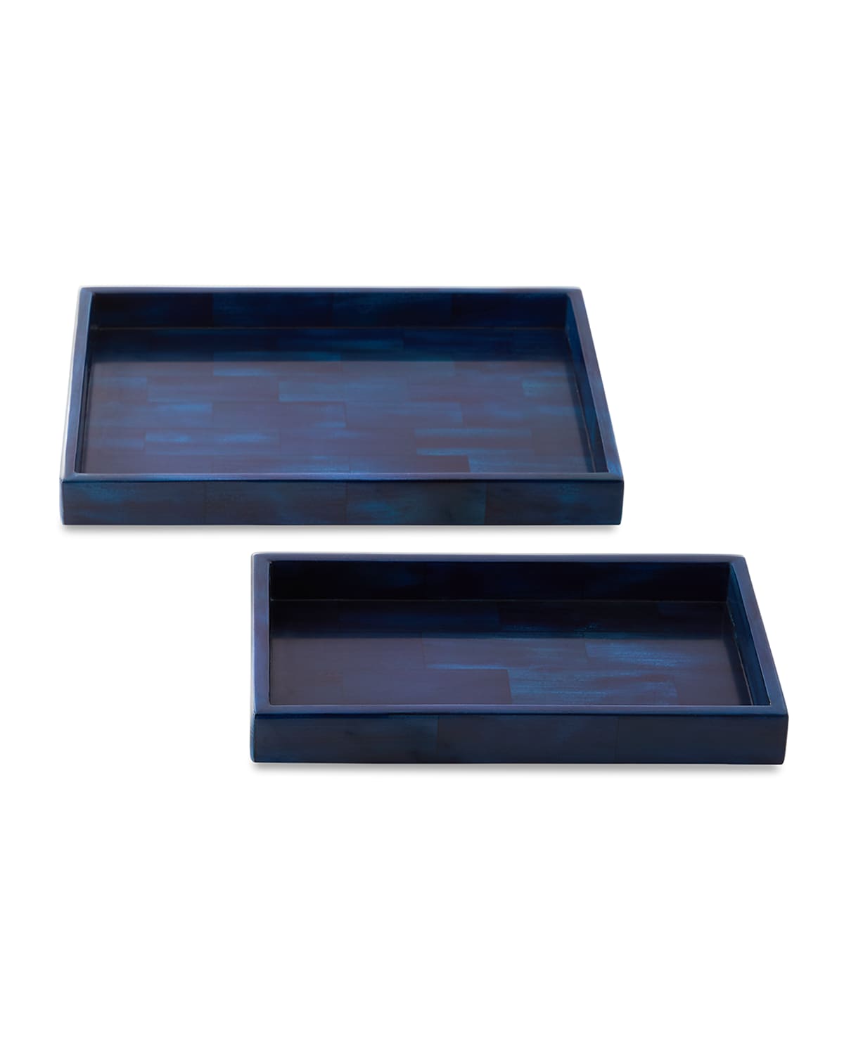 Pigeon & Poodle Arles Nested Trays, Set Of 2 In Navy