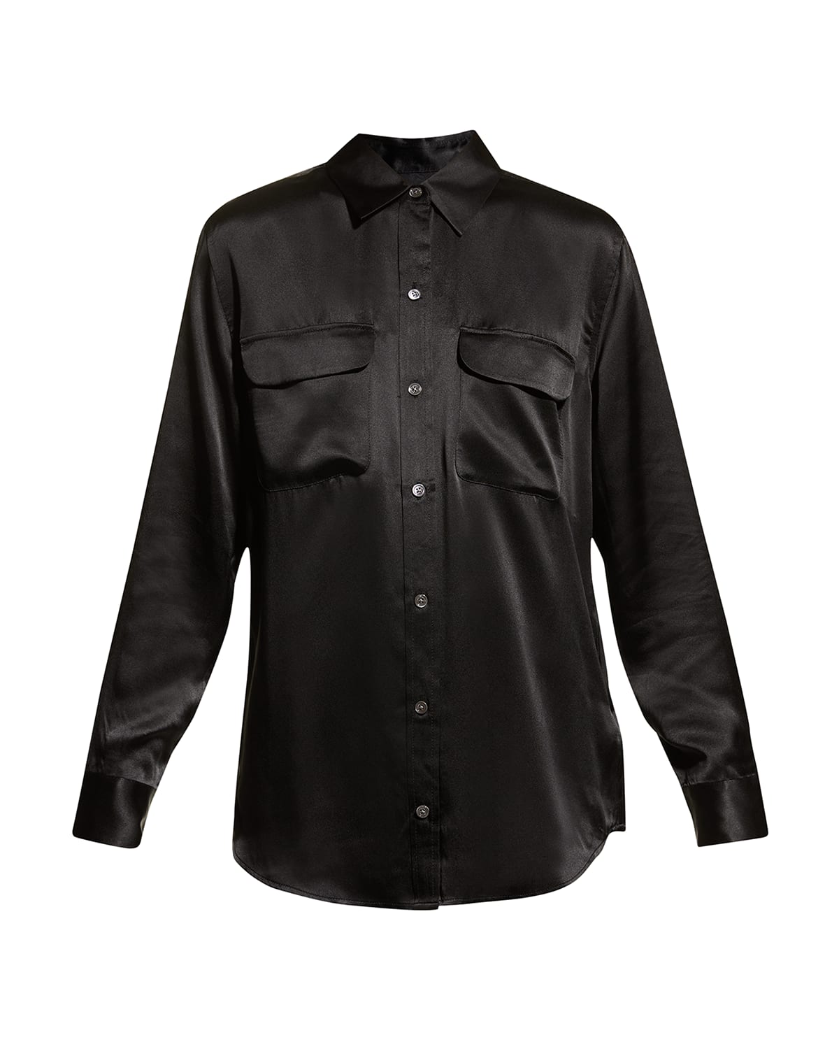 Equipment Patched Chest Pocket Plain Shirt In True Black