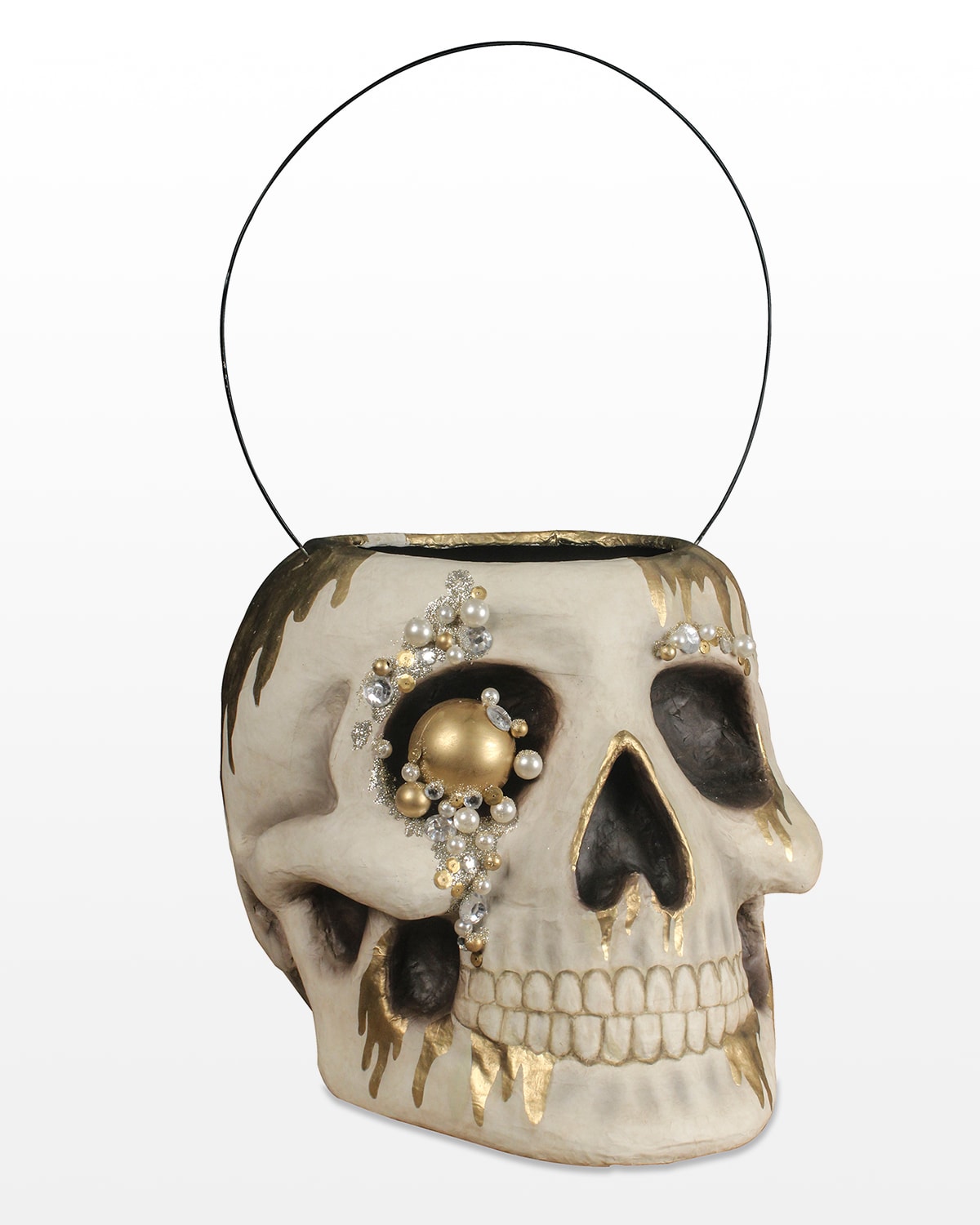 Shop Bethany Lowe Jeweled Skull Bucket, Large In White