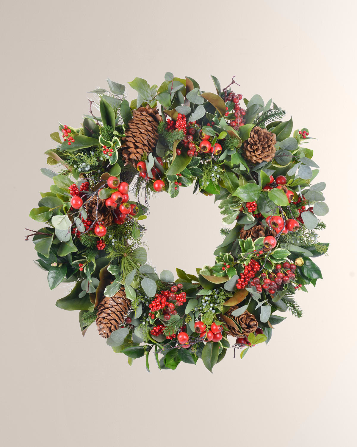 Shop Winward Home Holiday Deluxe Wreath 32" In Red/green