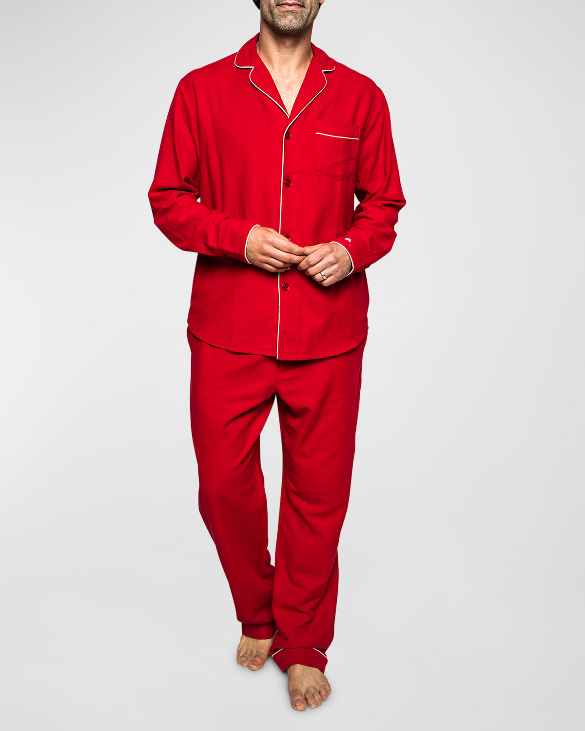 Men's Classic Flannel Pajama Set, Red