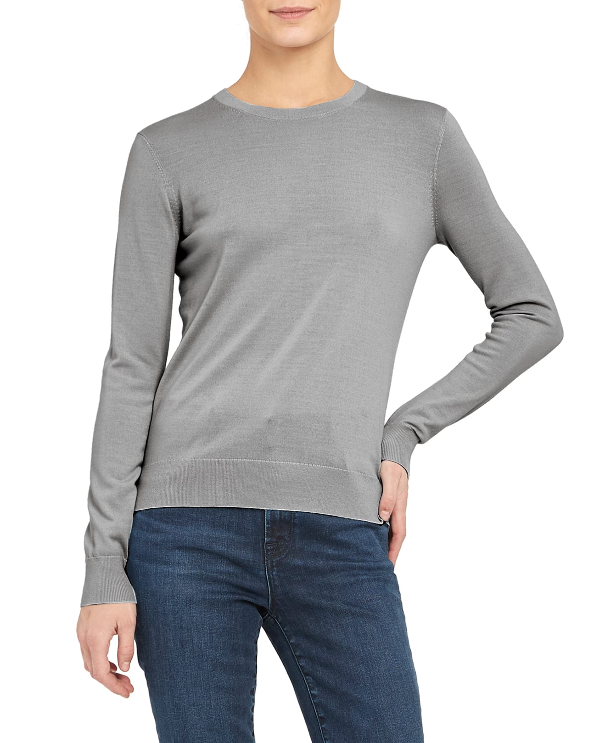 THEORY REGAL WOOL CREWNECK PULLOVER,PROD235050018
