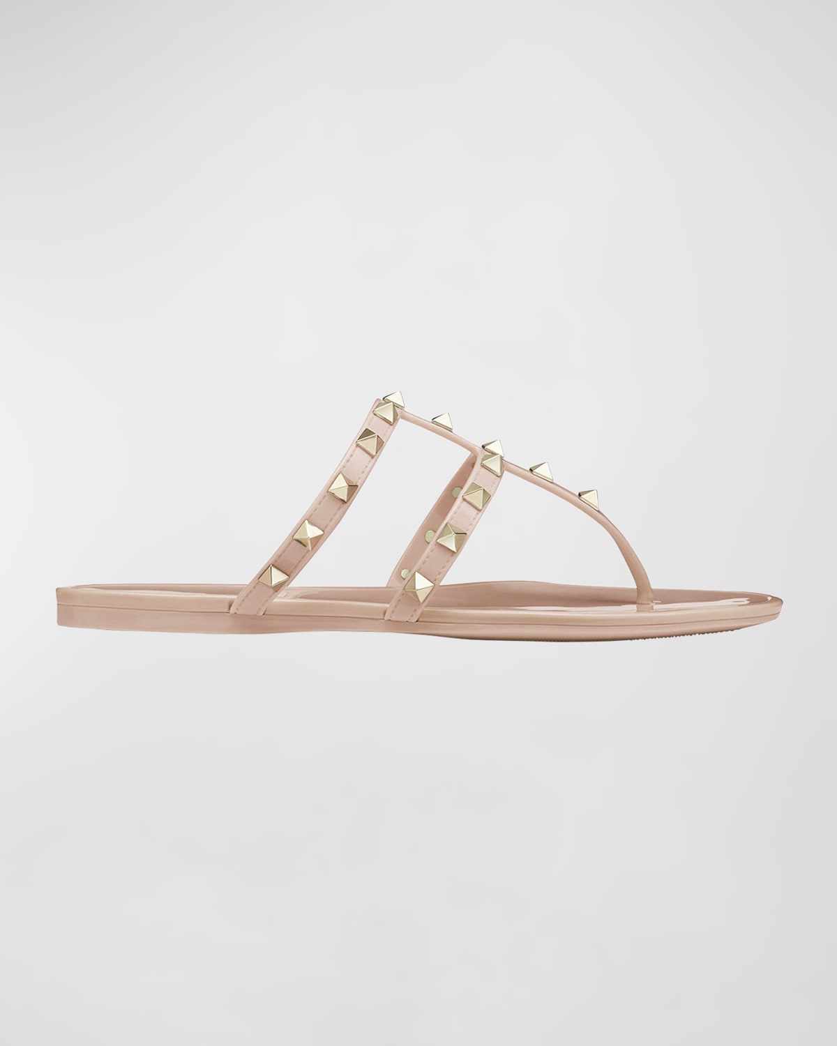 Valentino Garavani Rockstud T-Strap Flat Slide Sandals