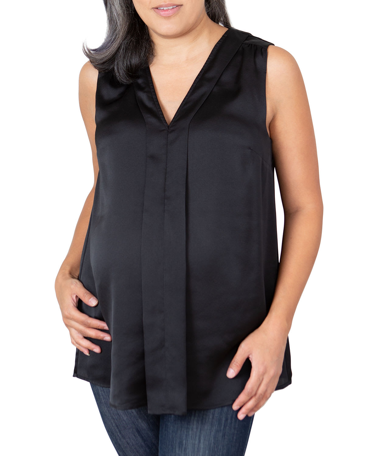 EMILIA GEORGE MATERNITY LILY V-NECK SLEEVELESS TOP,PROD235050523