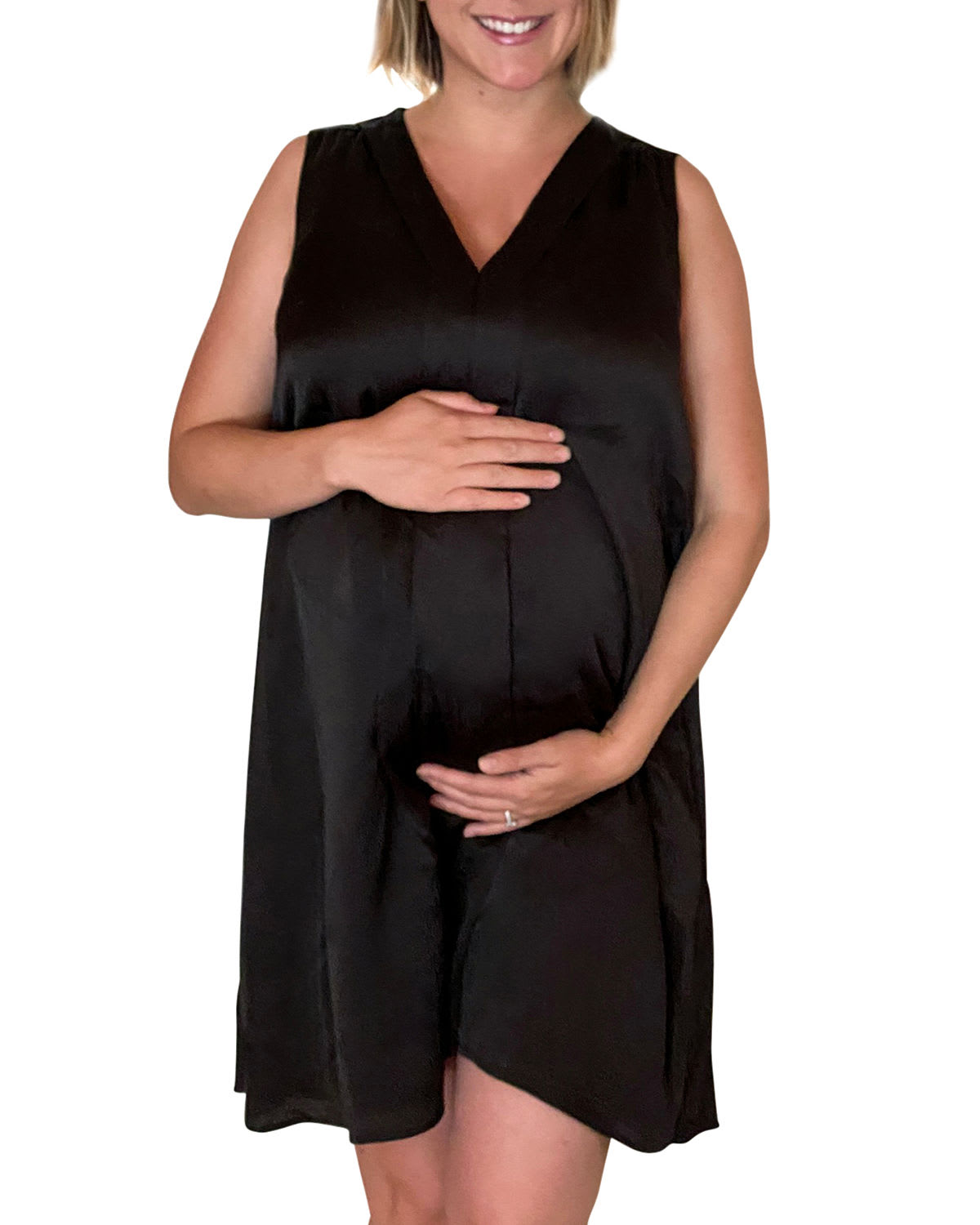Emilia George Maternity Cecilia Sleeveless Satin Dress