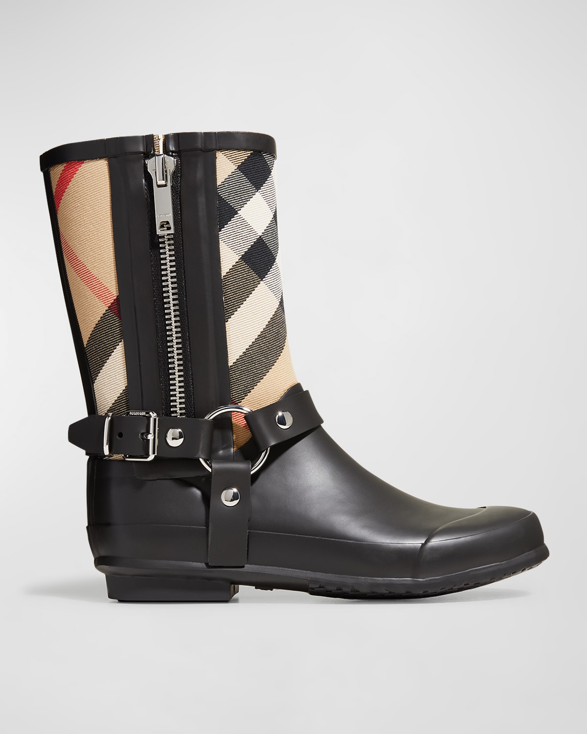 Zane Vintage Check Harness Rain Boots