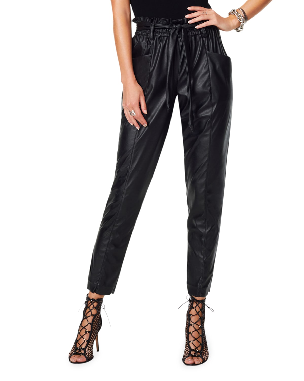Ramy Brook Marty Faux-Leather Jogger Pants