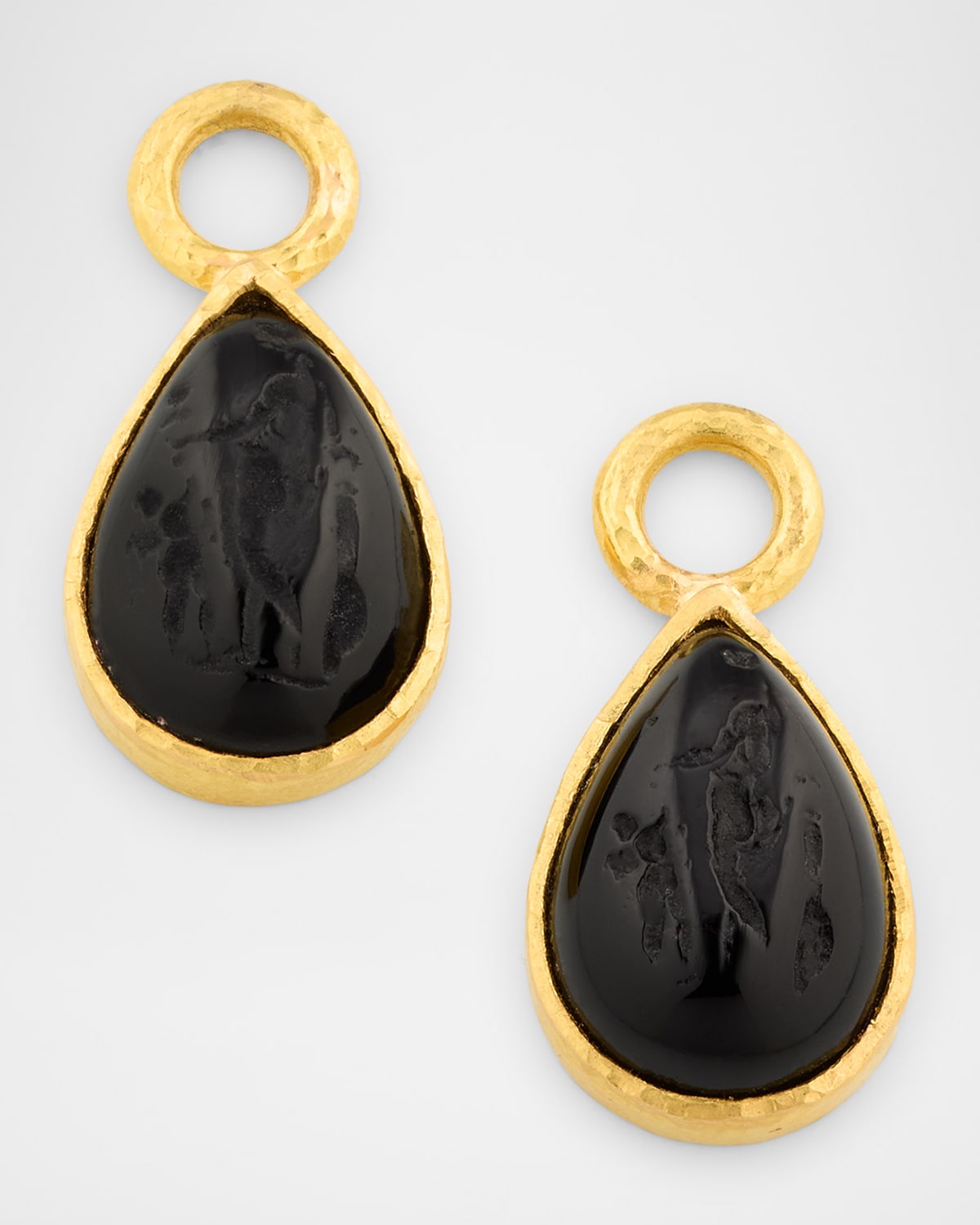 19k Gold Venetian Crystal Pear Earring Charms