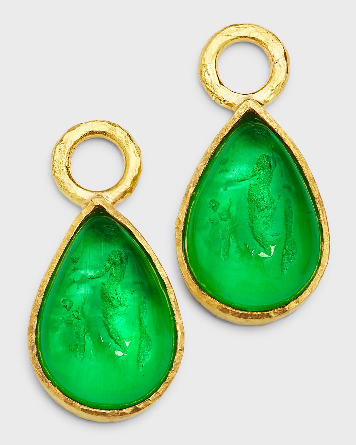 19k Gold Venetian Crystal Pear Earring Charms