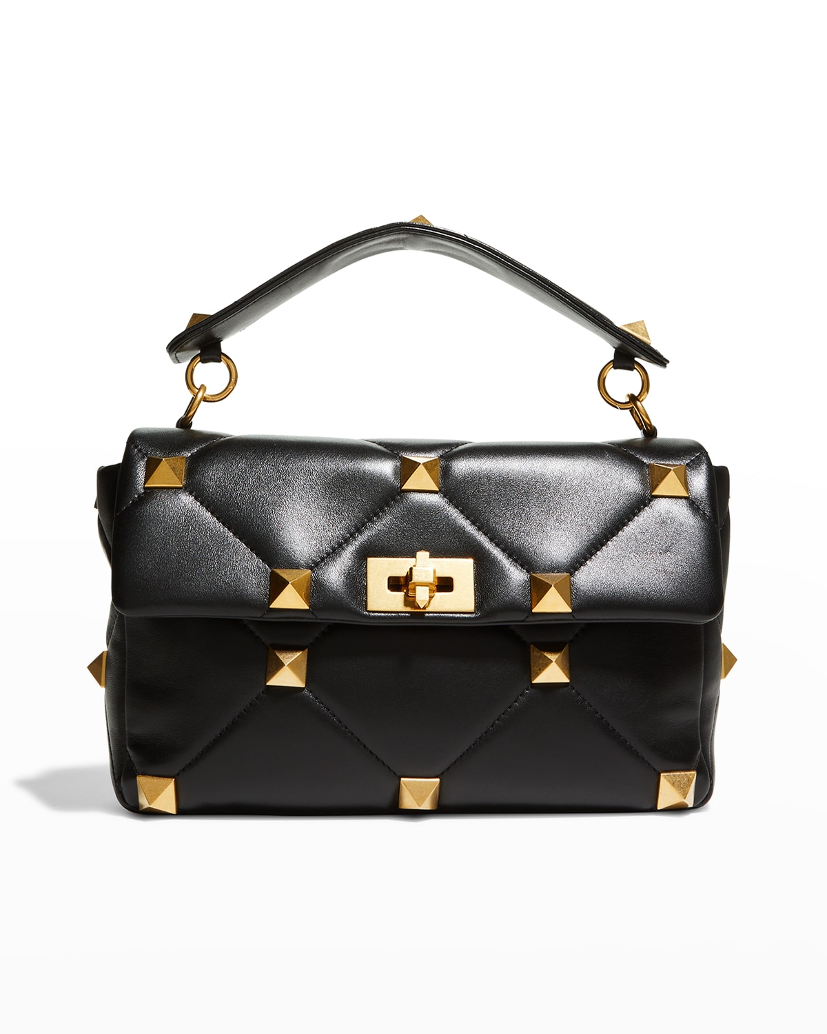 Black purse with gold studs top