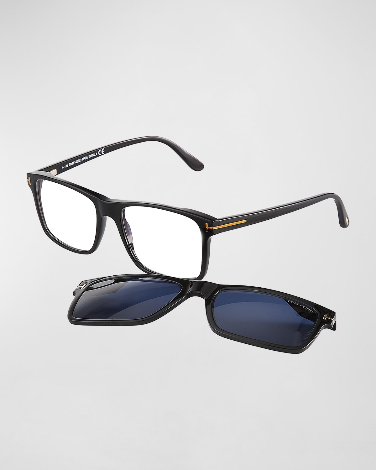 Shop Tom Ford Men's Ft5682-bm54 Blue Light Blocking Square Optical Glasses In Black