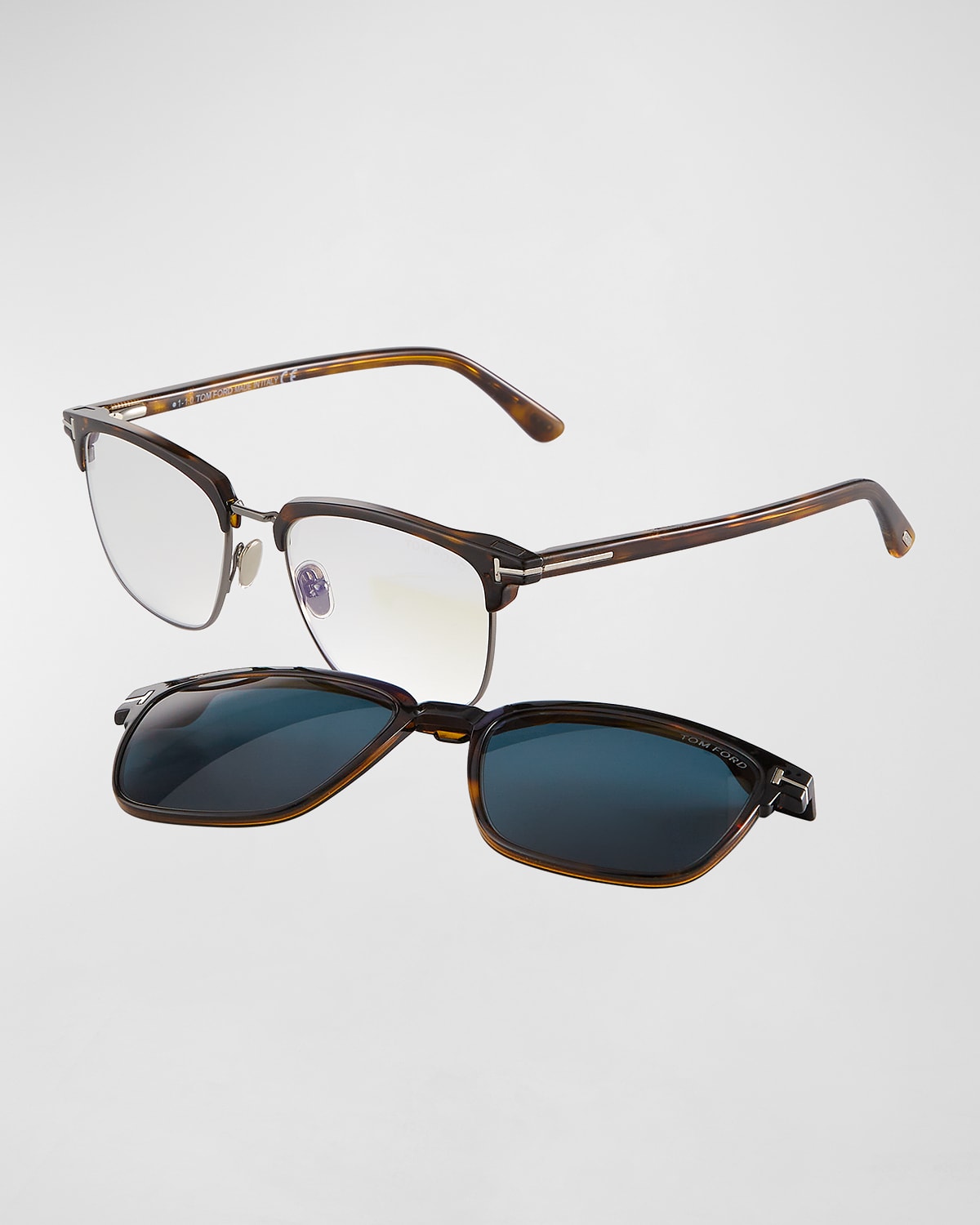Tom Ford Men's Ft5683-bm54 Blue Light Blocking Optical Glasses In Dark Havana