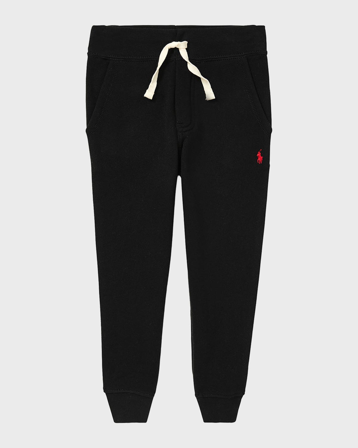 Shop Ralph Lauren Boy's Fleece Jogger Pants In Black