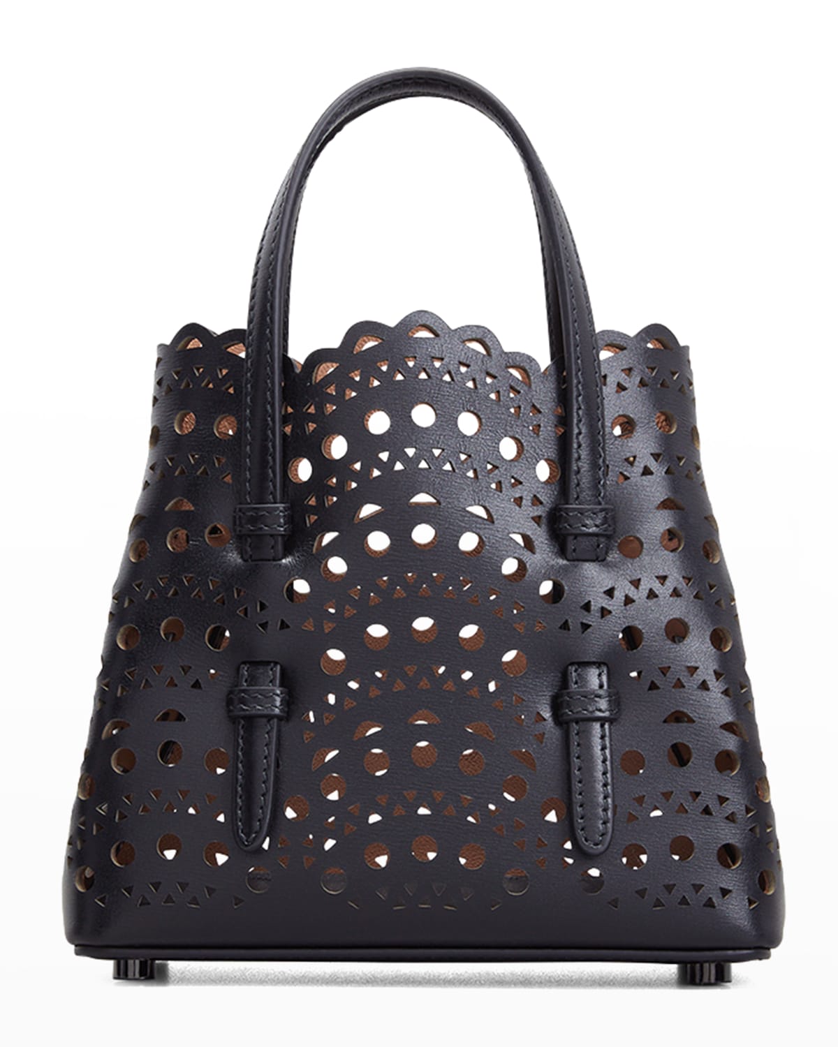 Alaïa Mina Mini Cutout Top Handle Bag In Framboise