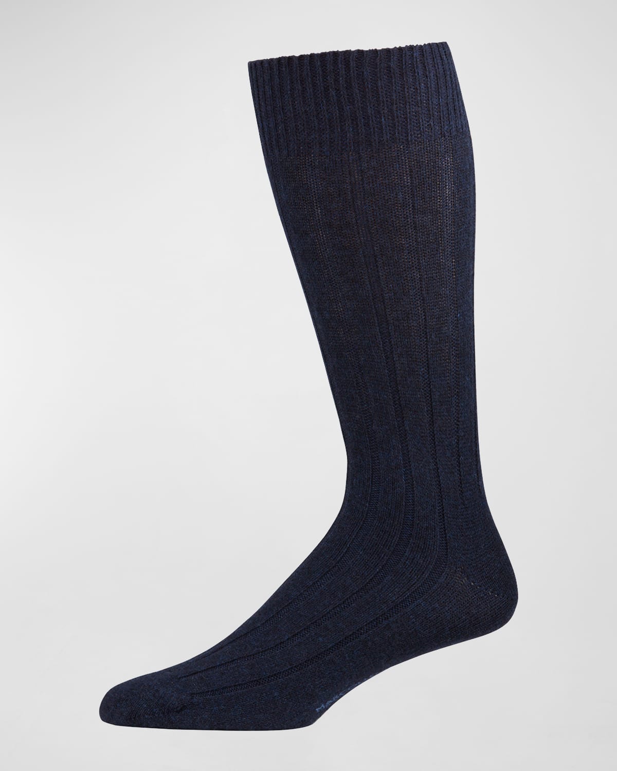 Marcoliani Men's Ribbed Cashmere Dress Socks