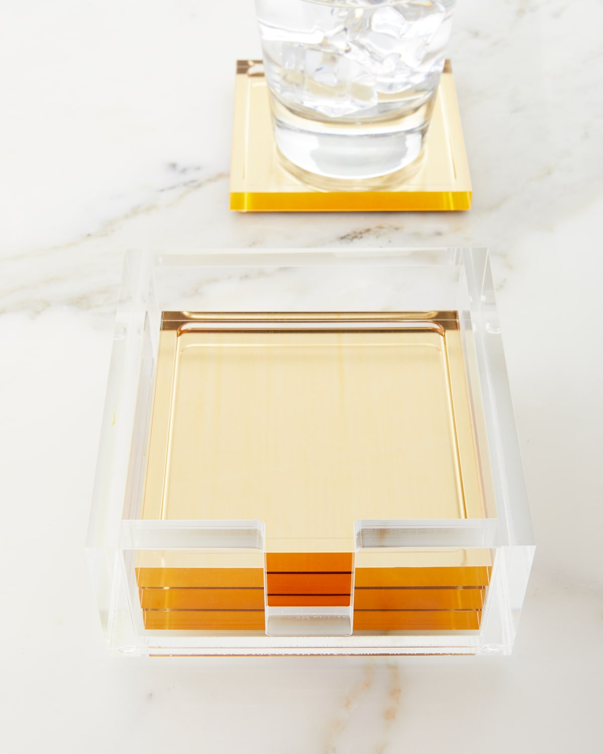 Shop Tizo Lucite Coasters, Set Of 4 In Clear