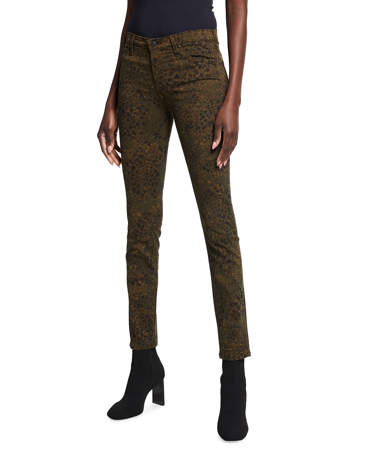 Ag Prima Mid-rise Printed Skinny Jeans In Clouded Dot Not
