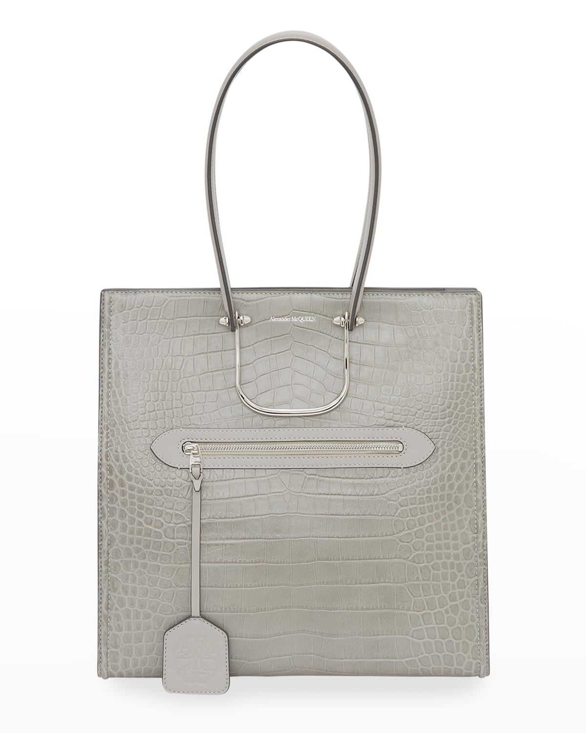 ALEXANDER MCQUEEN THE TALL STORY BAG IN CROC-EMBOSSED LEATHER,PROD242410045