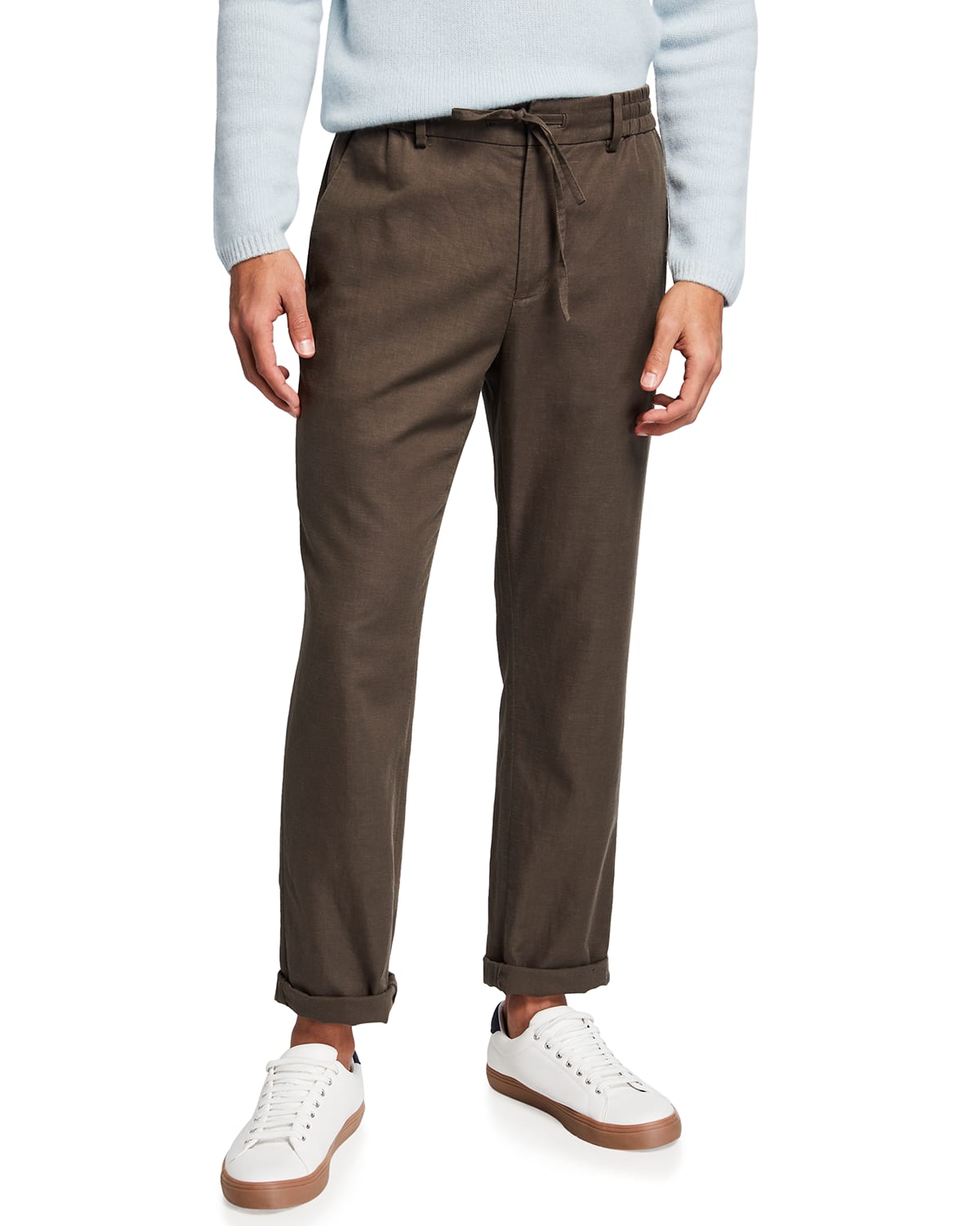 Vince Men's Linen-Blend Drawstring Pants