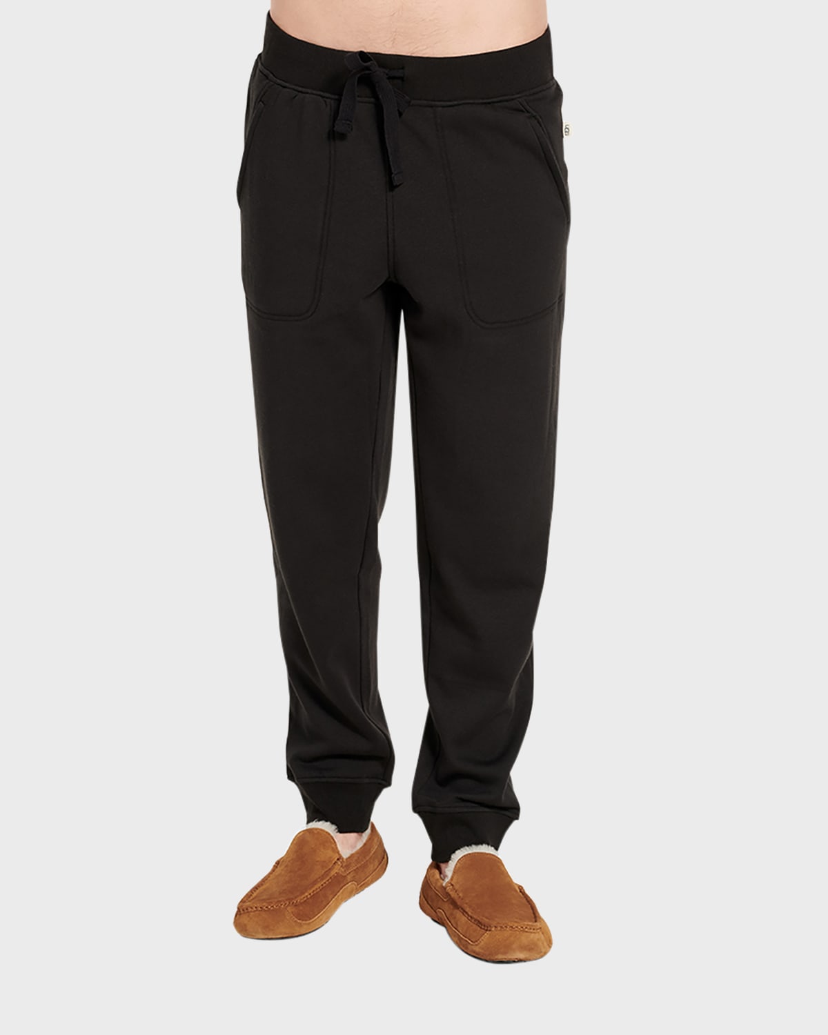 Shop Ugg Men's Hank Camo Fleece Jogger Pants In Black