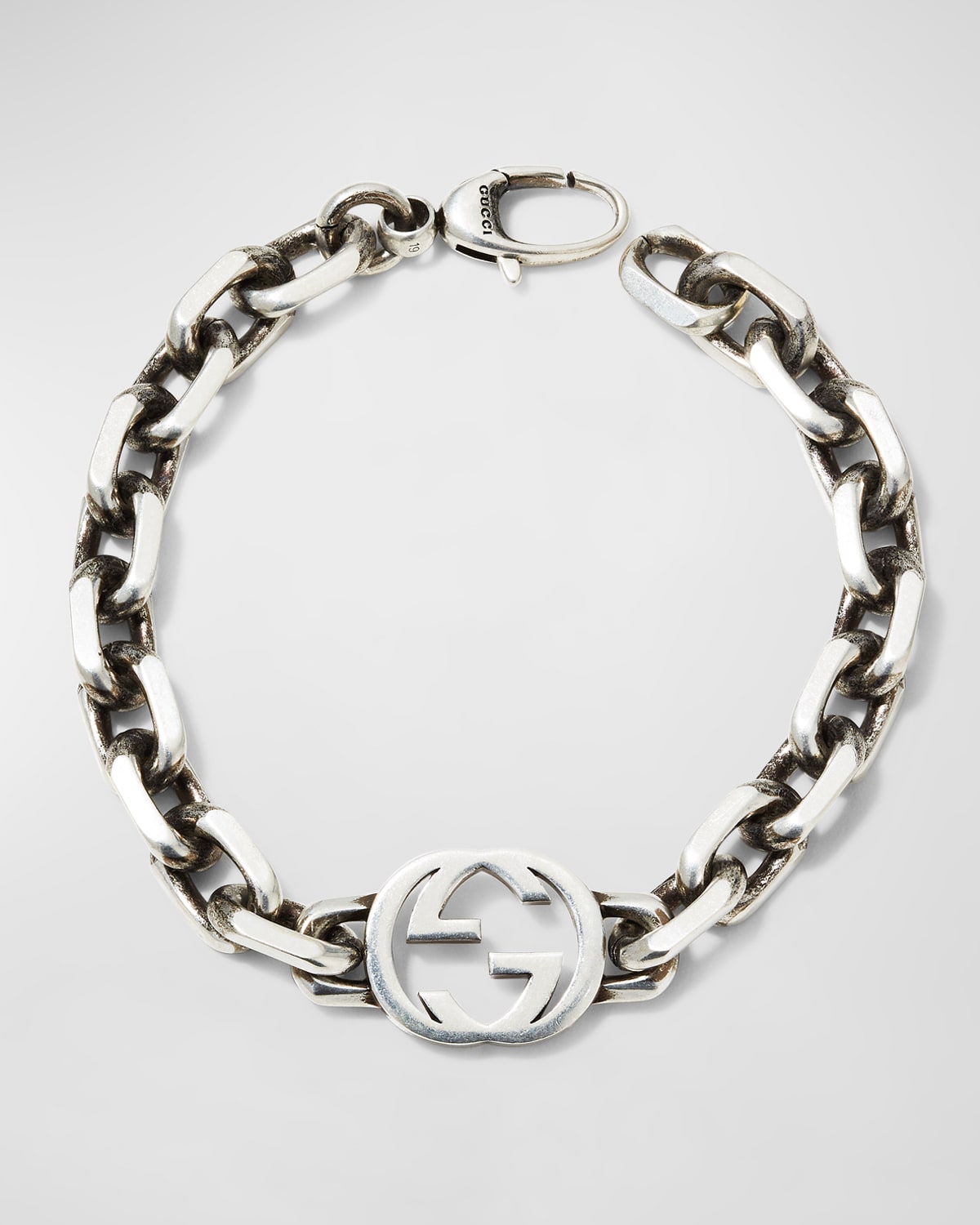 Men's Sterling Silver Interlocking G Link Bracelet
