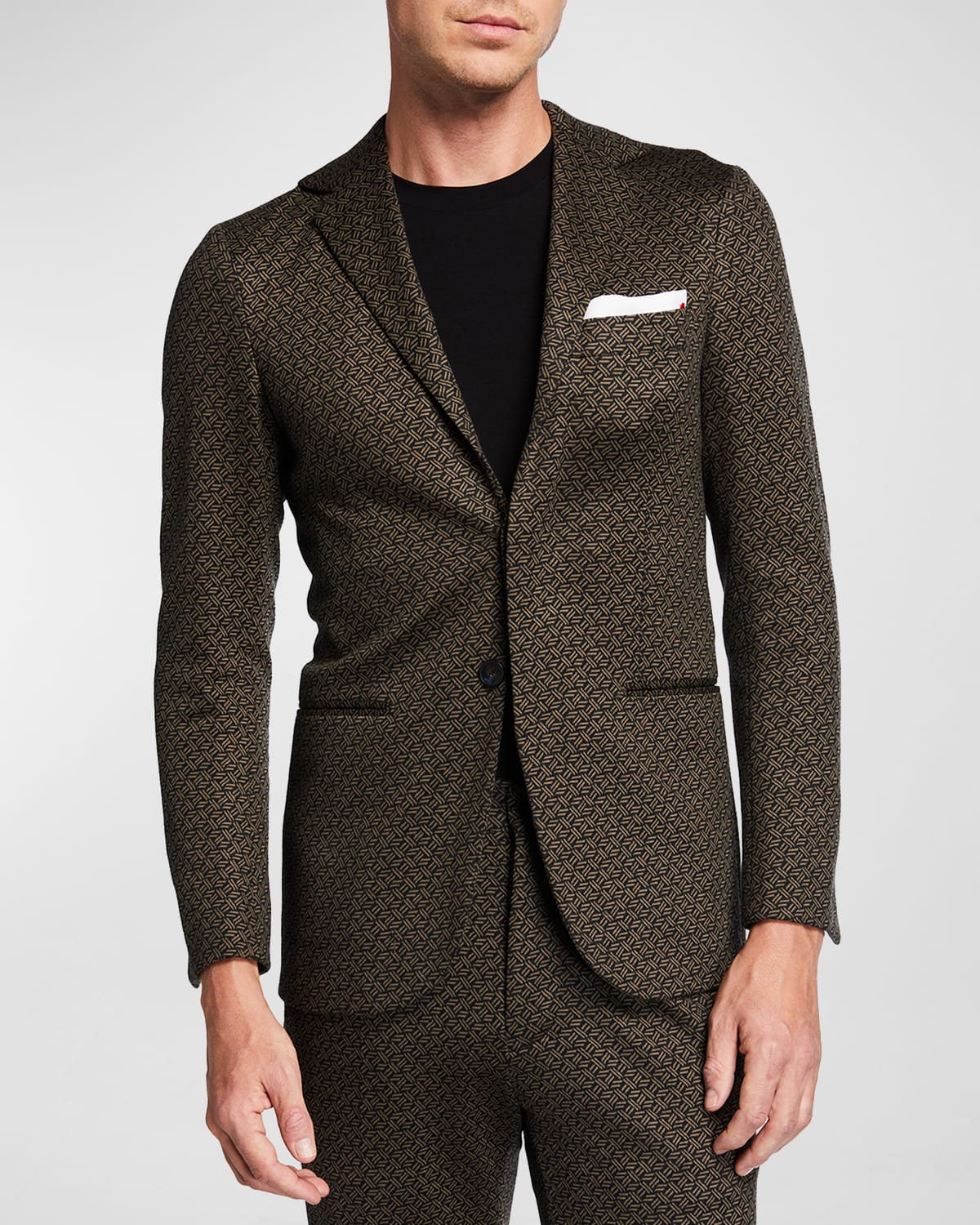 KNT Men's Geometric Wool-Blend Sport Jacket