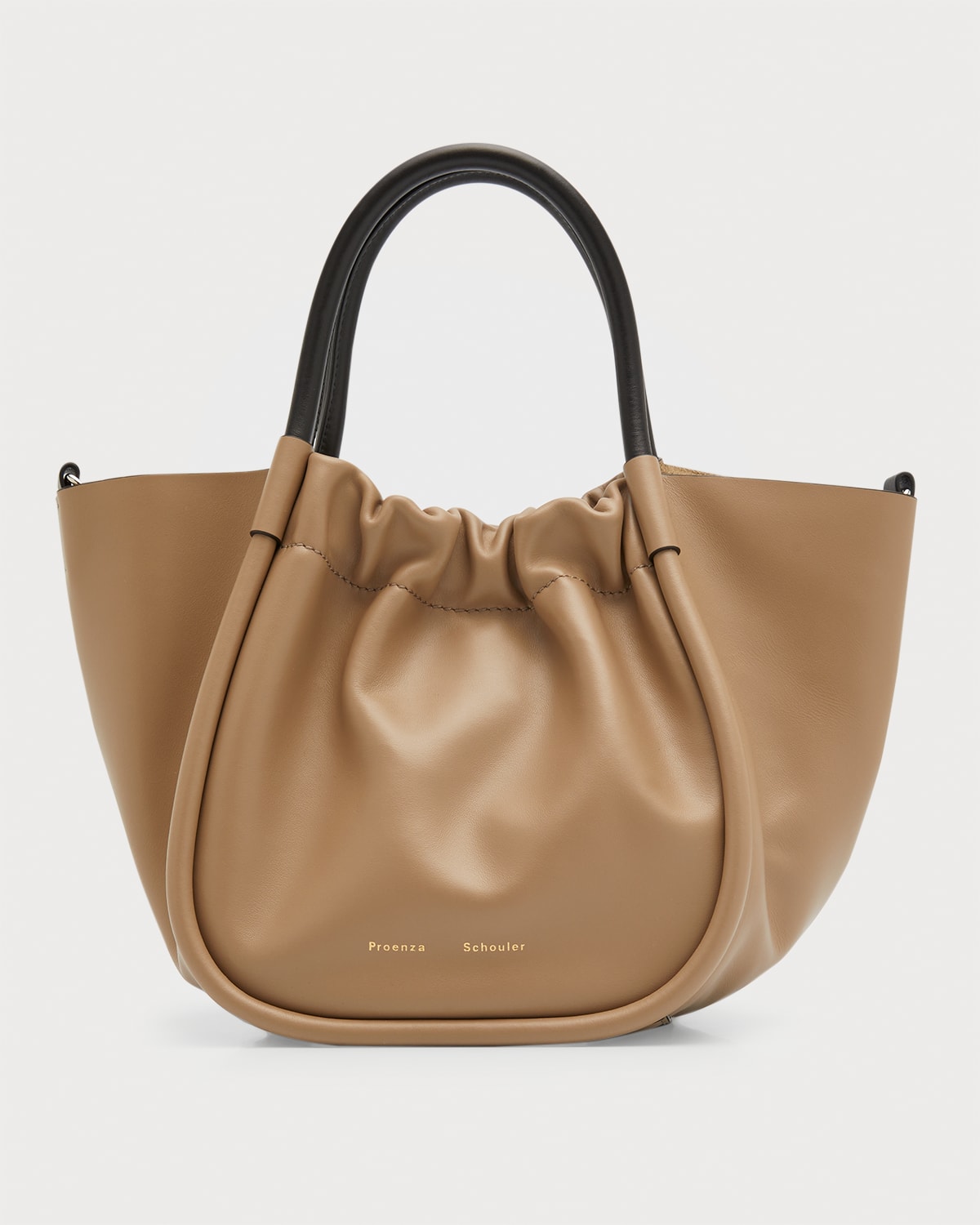 Ruched Top Handle Tote Bag