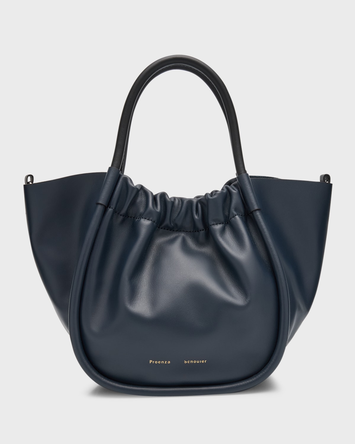 Proenza Schouler Small Ruched Leather Tote In Dark Navy