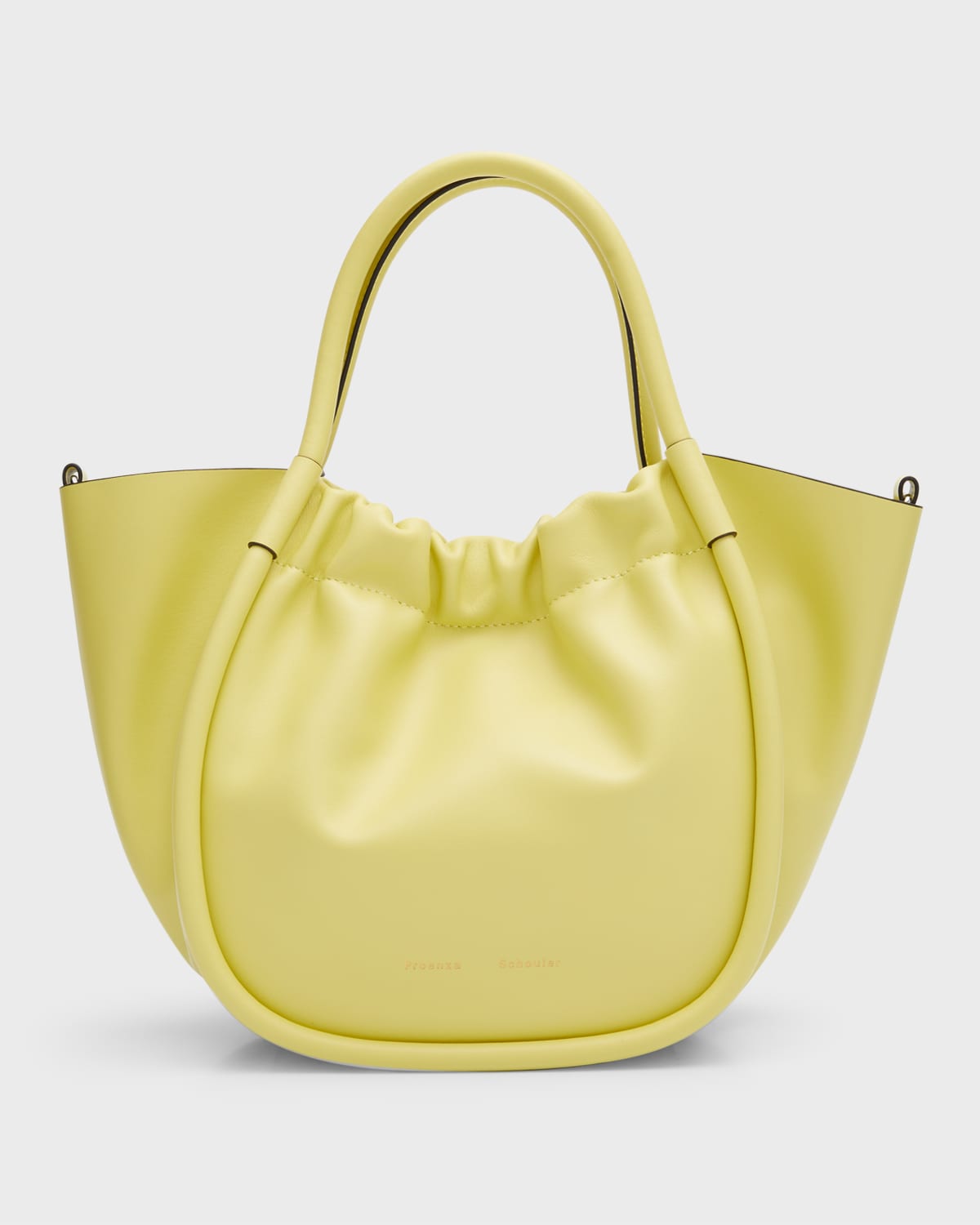 Proenza Schouler Ruched Top Handle Tote Bag In 740 Lemongrass