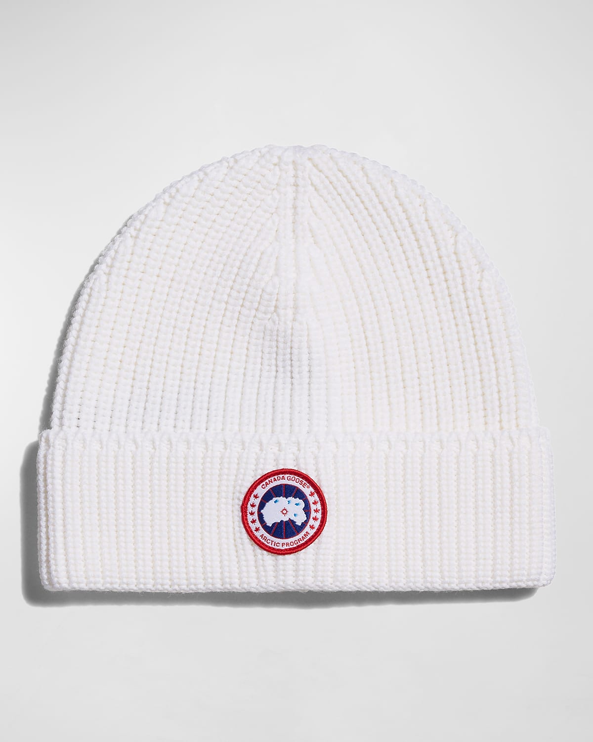 Canada Goose Arctic Disc Ribbed Toque Beanie In White - Blanc