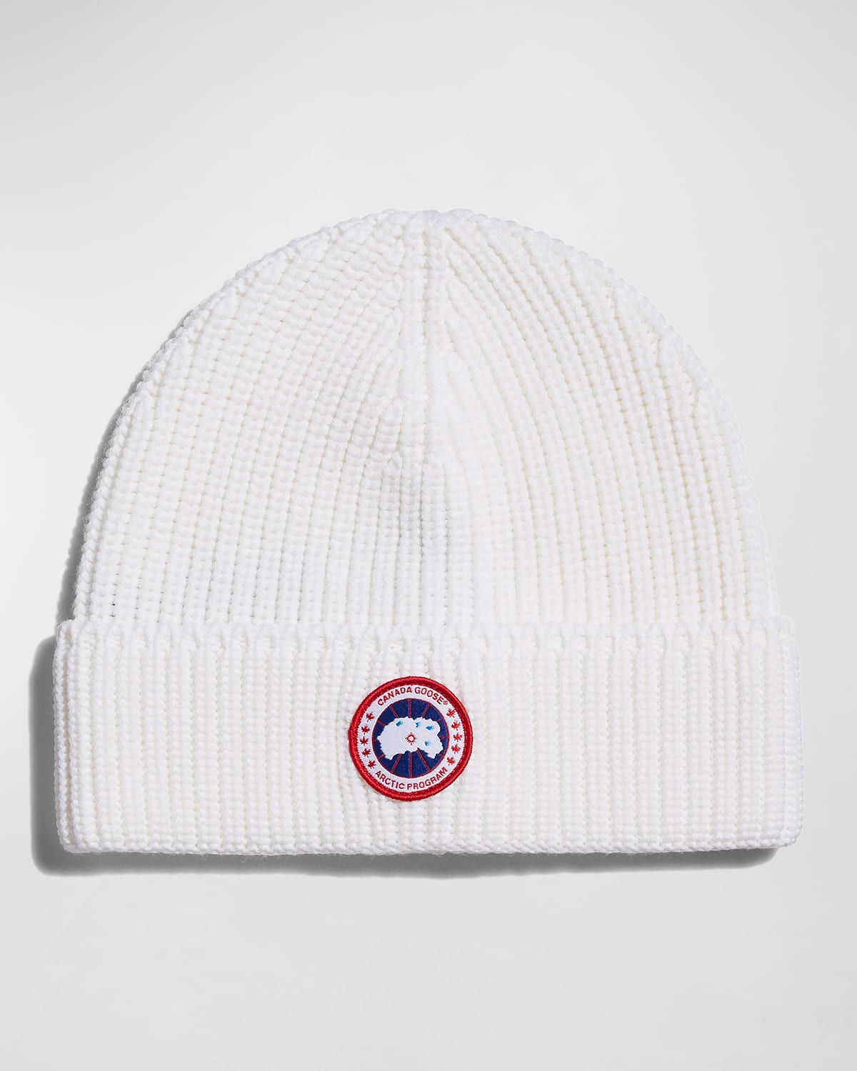 CANADA GOOSE MEN'S ARCTIC RIB-KNIT WOOL BEANIE HAT