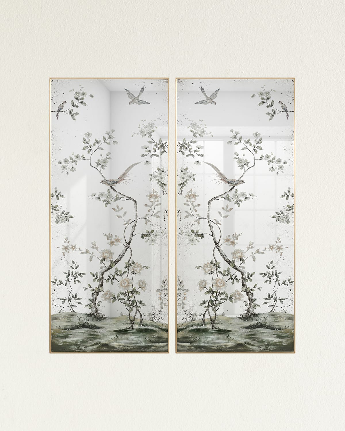 John-richard Collection Roku Mirror Panels, Set Of 2 In Blue